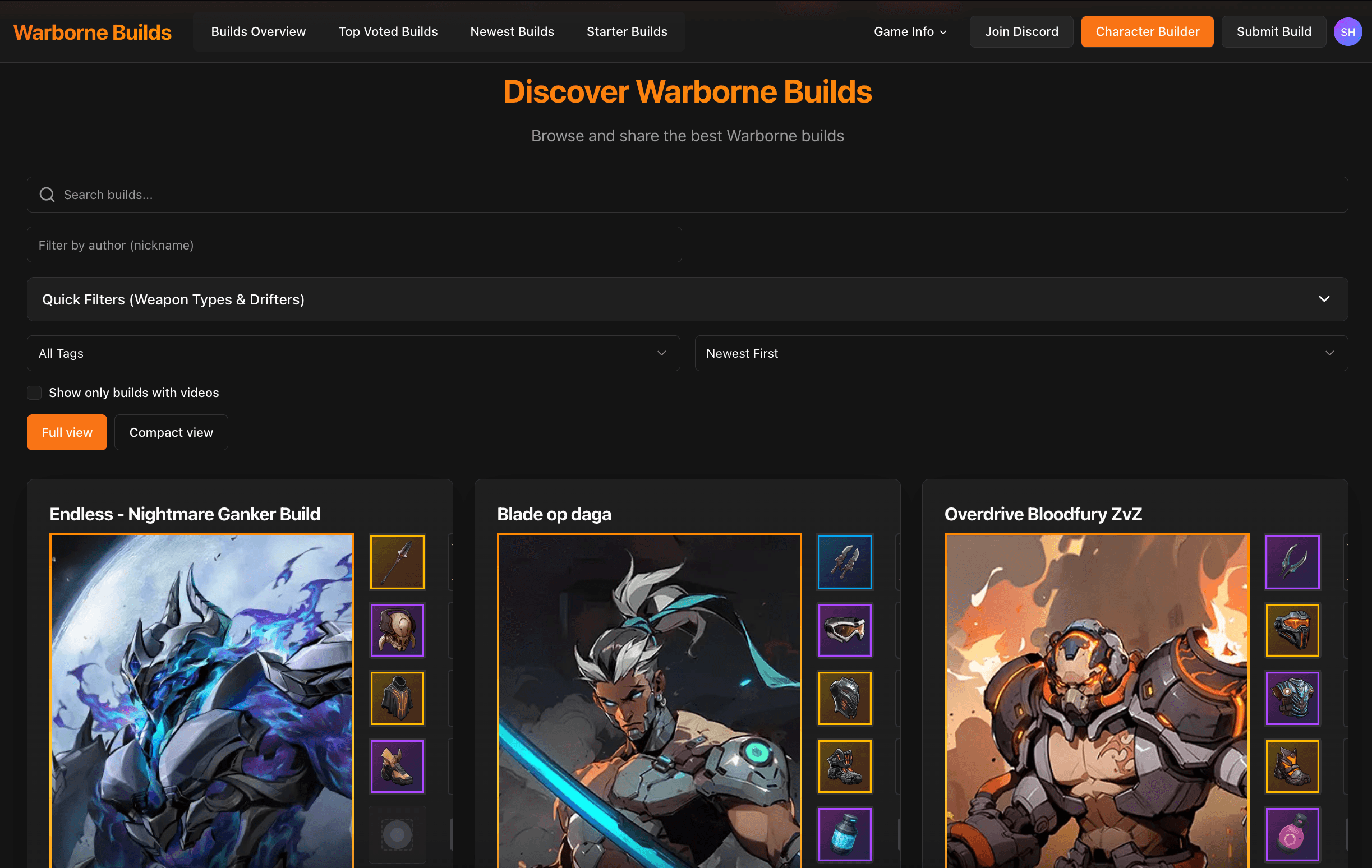 Warborne Builds preview